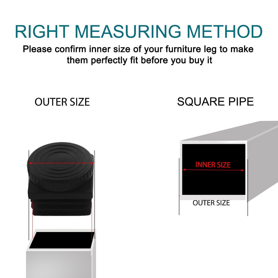 Unique Bargains 8Pcs Table Leveling Feet Square Insert Adjustable Leveler 1.49" x 1.49"