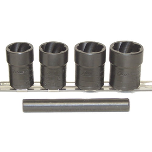Lock Technology 4240 Twist Socket Set, 5 Piece, Dual Sided for Lugnut Removal, 3/4" to 1/3/16", Extractor Punch