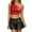 Red, variant on Women's Big and Small Sequin Halter Top Reflective Fashion Party Top One-Shoulder Design Stylish Versatile Cropped Camisole Black,M