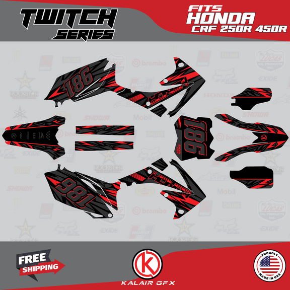 Kalair GFX Graphics Kit for Honda CRF450R (2009-2012) Twitch Series