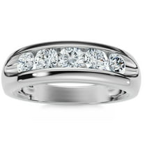 Pompeii Mens 3/4ct Diamond White Gold Wedding Ring Band New (G/H,I1)
