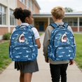 thumbnail image 3 of KUIFORTI Blue Shark Lunchbox and Bookbag Kid Backpack Set of 4 Cool Boys Backpack Lightweight for Elementary Students Primary Middle School Back to School Gifts Pencil Bags Water Bottle Sleeve, 3 of 7