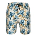 thumbnail image 3 of Fotbe Vintage Blue Flowers Trajes de Baño Estampados para Hombre, Shorts de Verano de Secado Rápido, Ropa de Playa, Bañadores-X-Large, 3 of 6