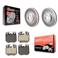 thumbnail image 1 of Transit Auto Front Coated Disc Brake Rotors and Semi-Metallic Pads Kit for Car 2019 BMW 540i xDrive with Blue Painted Calipers 348mm Diameter Rotor KGF-103080, 1 of 11