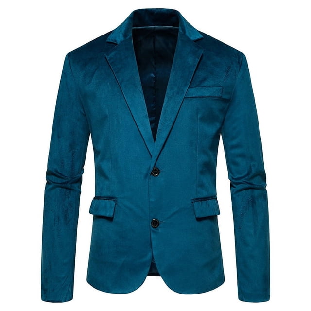 Traje de boda con chaqueta de terciopelo de dos botones y cuello en V de moda para hombre