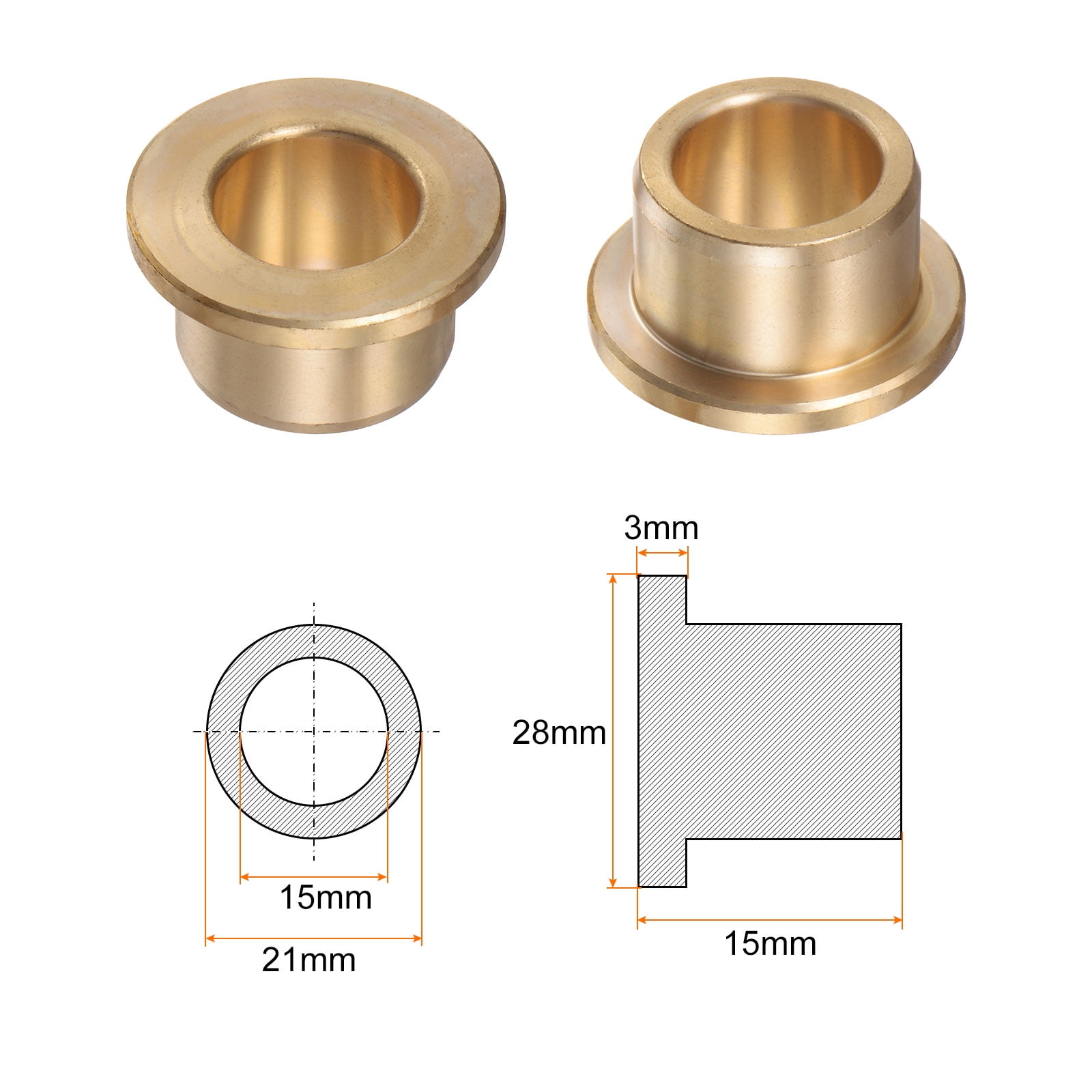 10 Flanged Olte Bushes 1/2" Bore X 5/8" Outsde Da X 1" Overall - Foto 10
