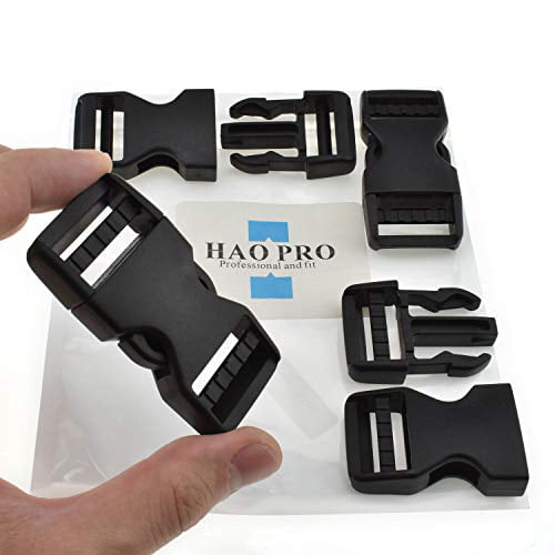 SGH Pro Quick Side Release Buckles Flat 1 Inch Wide 4 Pack One Side Adjustable Clips Snaps Heavy Duty Plastic Replacement for Nylon Strap Boat Cover Backpack Fanny Pack Nylon Webbing Belt Dog Collars