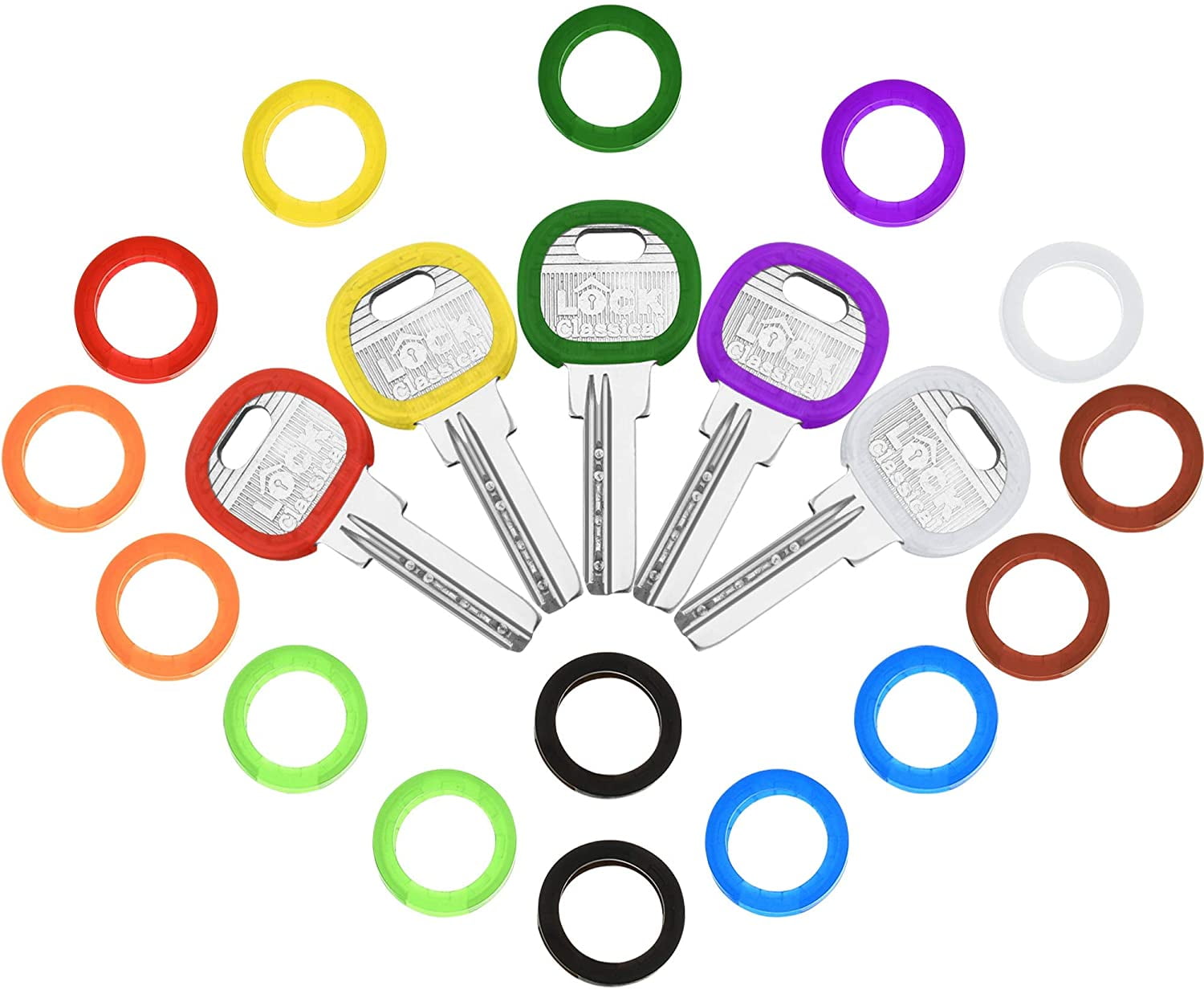 8PCS 8 mixed colors Rubber Key Top Covers Tag  Caps Markers Marking Key Sort 