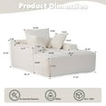 thumbnail image 6 of Oversized Chaise Lounge Sofa Chair, Comfy Cloud Sofa Bed, Sleeper Couch with Throw Pillows or Living Room, White, 6 of 6