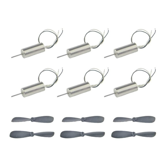 CHANCS Hollow Cup Motor 6PCS Wired Micro Coreless Motor with Small Propeller for RC Aircraft Helicopter Toy