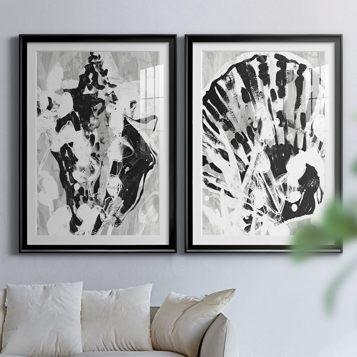 Wexford Home Ocean Inkblot I Premium Framed Print, 26.5" x 36.5" - Ready to Hang, Black (Set of 2)