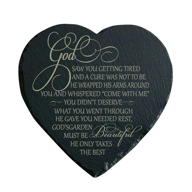 Ornement de Pierre Commémorative 15CM, Résine, Messages d'Amour Gravés, Idéal pour Table/cintre, Décoration Commémorative