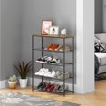 thumbnail image 3 of Shoe Rack, Free Standing Shoe Storage Organizer, Large 5-Tier Sturdy Metal Shoe Rack Shelf for Entryway, Hallway, Closet, 40.35 inch H, Rustic Brown, 3 of 5
