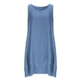 thumbnail image 4 of Elvqul Womens Crew Neck Dresses Sleeveless Plus Size Max Gown Summer Pleated Khaki Rompers for Girl Elegant, 4 of 6