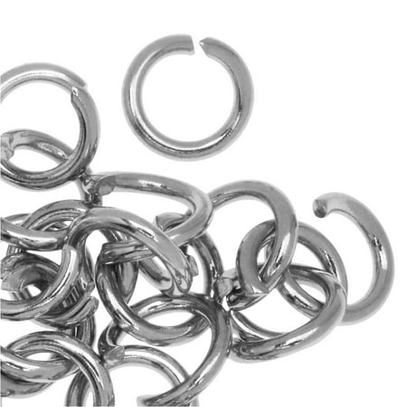 Jump Rings, Open 6mm Diameter 19 Gauge, 50 Pieces, Stainless Steel
