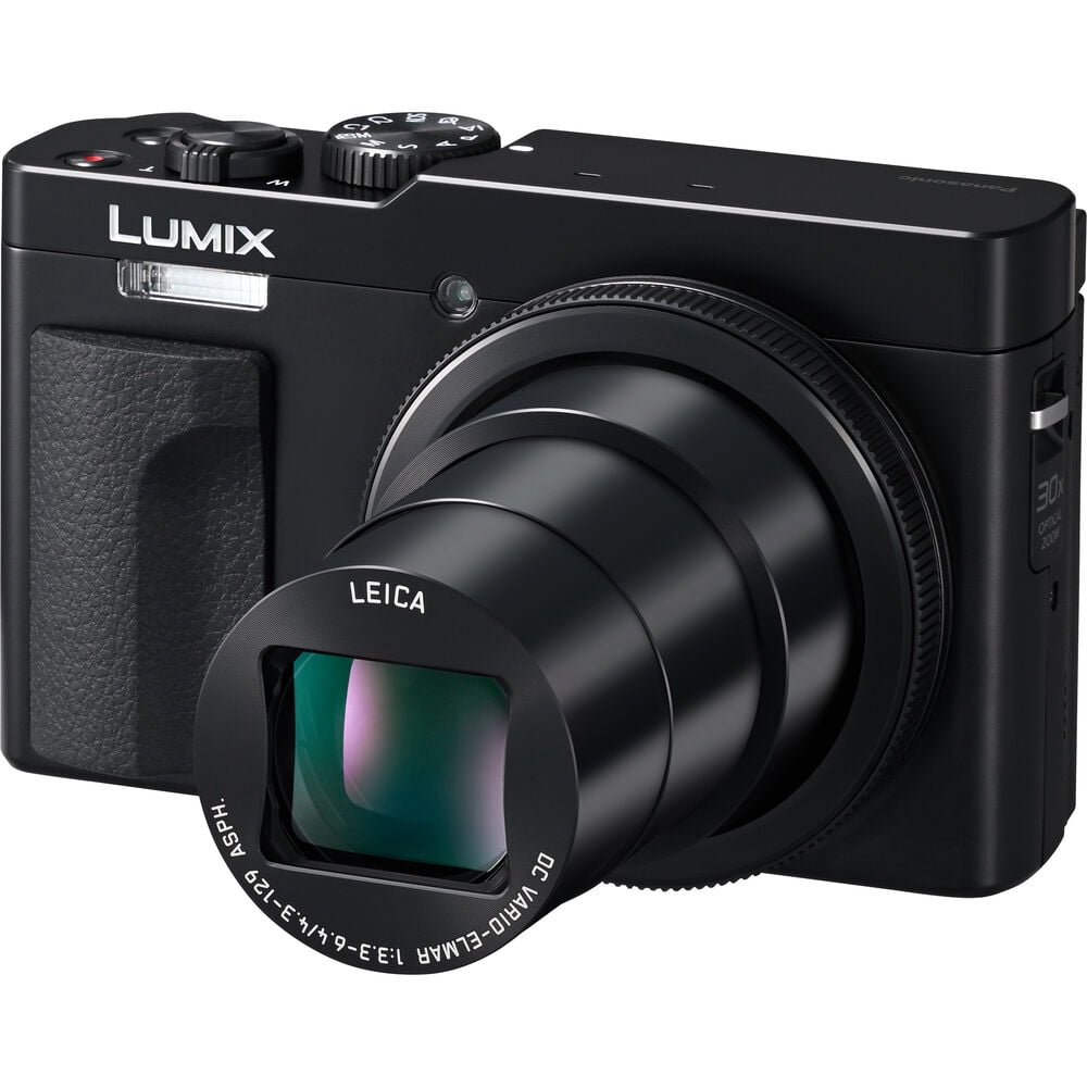 Panasonic TZ99 / ZS99 Point and Shoot Compact Travel Digital Camera (Black) (DC-TZ99) + Photography Software + 2 x 64GB Memory Card + 2 x DMW-BLG10 Battery + Camera Bag + Flexible Tripod + More