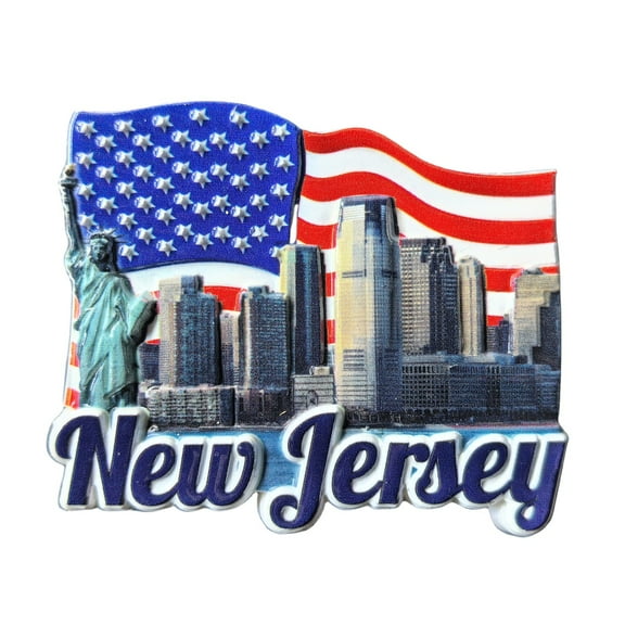 New Jersey USA 3D Fridge Magnet Souvenir Gift,Resin Handmade New Jersey Refrigerator Magnet Home Decoration Collection