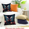 thumbnail image 4 of PRATYUS Butterfly Flowers Throw Pillow Cover for Home Sofa Couch Decor, Set of 1, Linen Material, Hidden Zipper, 18x18 inches 20x20in, 4 of 5