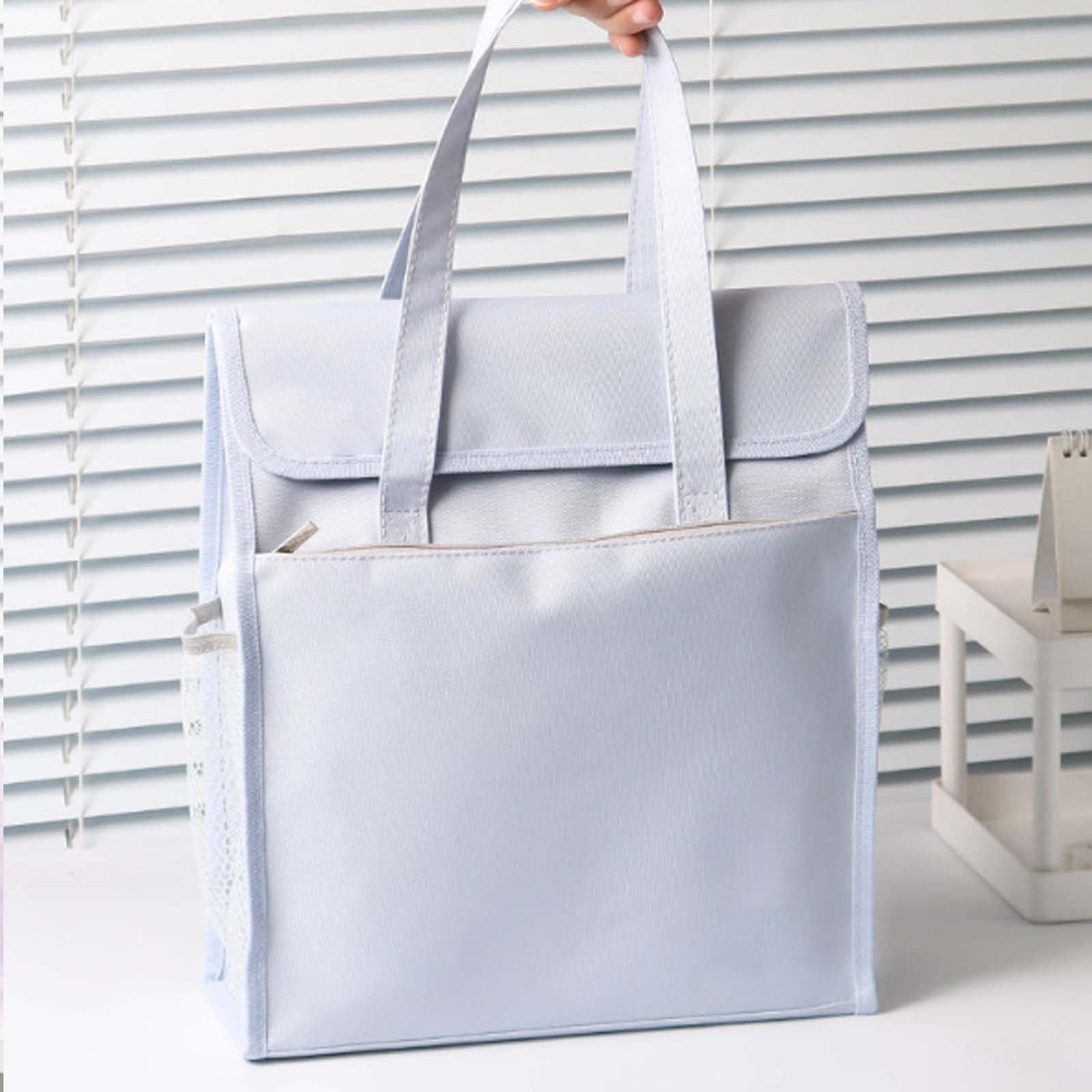 WMGHA File Folder Tote Bag with Handle,Portable Document Organizer Box for Letter Size File Folder,Hanging Filing Box Desktop File Folder Document Storage Organizer with Pockets for Home Office