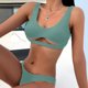 thumbnail image 5 of Nuevo traje de baño dividido sentido femenino ahuecado color sólido parte de atrás bonita bikini estilo de vacaciones, 5 of 5