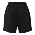 thumbnail image 6 of WAYUTE Women's Shorts Casual High Waist Loose Thin Breathable Solid Color Summer Shorts with Drawstring and Pockets Beach Outdoor,Black,XL, 6 of 7