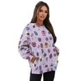 thumbnail image 7 of SCRAWLGOD Christmas Day Crewneck Fall Sweatshirts for Women Trendy Women's Long Sleeve Pullover Tops with Pockets Fashion for Daily Wear, Spots, Office, Holly Poinsettia Sock Bee Print Violet, S, 7 of 7
