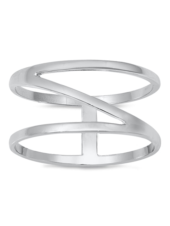 Minimalist Cage Stacked Boho Festival Sterling Silver Ring 925 Jewelry Female Male Unisex Size 8