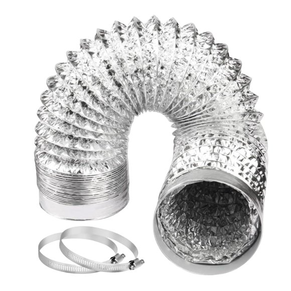 4 Inch 10FT Dryer Vent Hose Flexible Air Ducting For Clothes Dryer Grow Tent Exhaust Fan With 2 Clamps