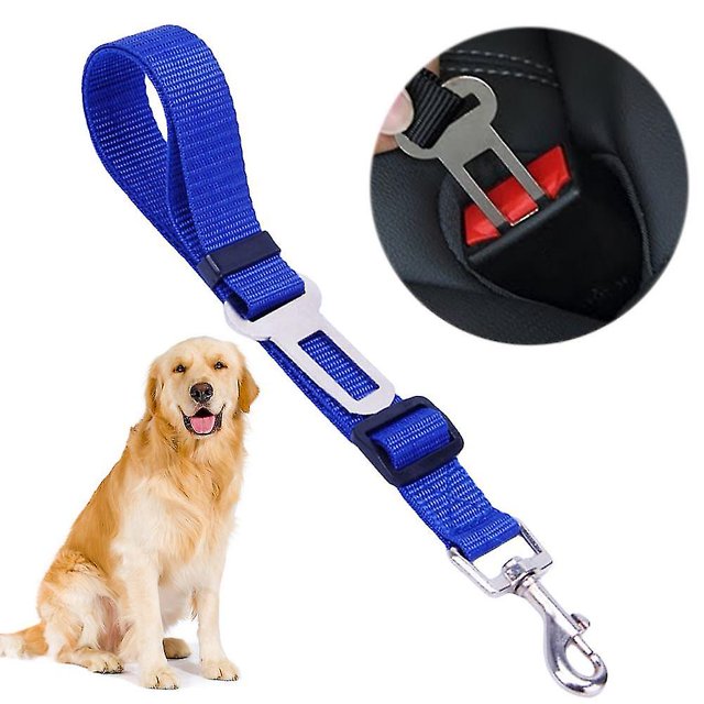 Correa de tracción de la cuerda de seguridad del perro de seguridad del coche del animal doméstico Collar de cinturón de tracción de tela ajustable para mascotas
