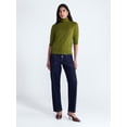 thumbnail image 3 of Scoop Women’s and Women’s Plus Cashmere Turtleneck Sweater with Elbow Length Sleeves, Lightweight, XXS-4X, 3 of 6
