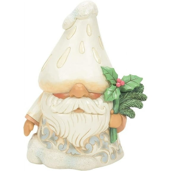 Jim Shore Winter's Fun Guy - One Figurine 5.5 Inch, Resin - Mushroom Holly Christmas 6012681