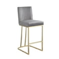 thumbnail image 5 of Bar Stools Set of 2,  26" Counter Height Bar Stools with Backrest and Footrest Upholstered Tufted Bar Chairs with Metal Legs for Home Bar Dining Room Pub,Gray, 5 of 9
