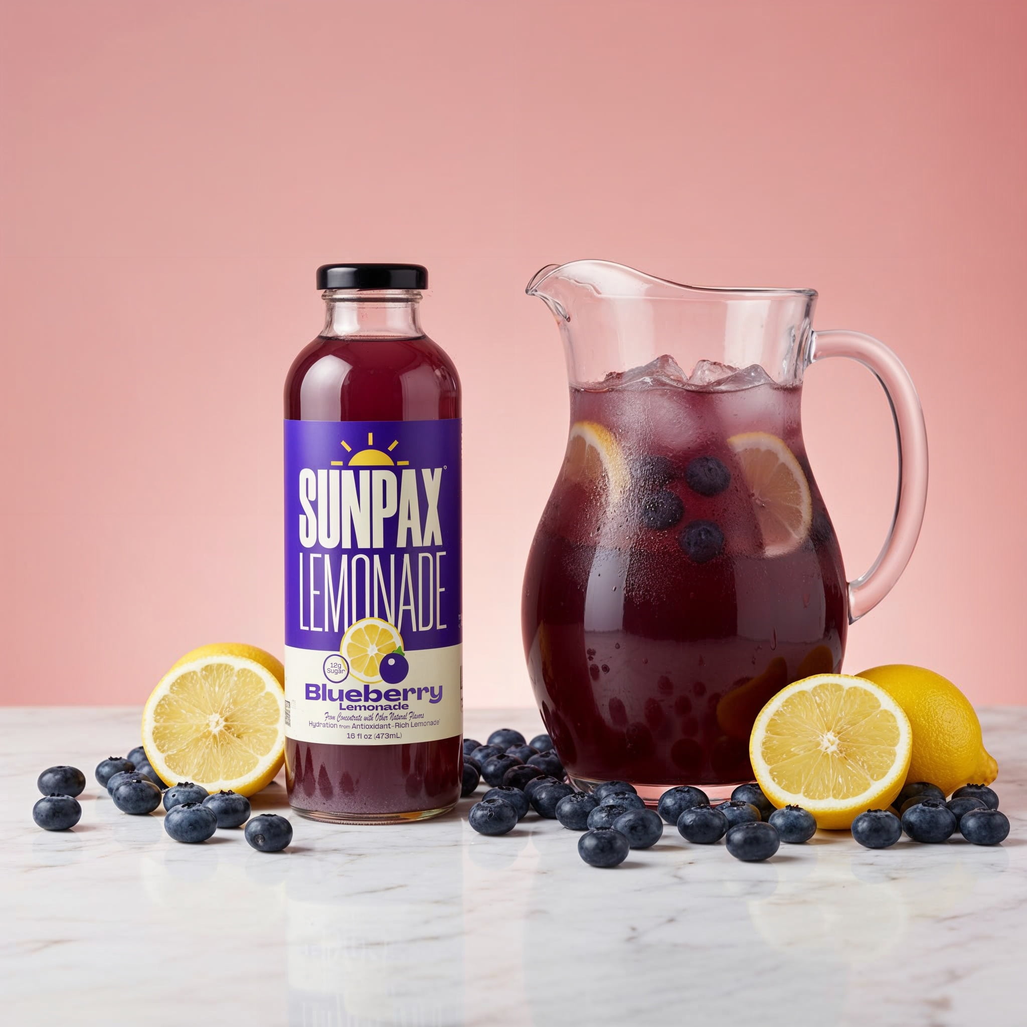 Sunpax Non GMO, All Natural Juice, Blueberry Lemonade, 16 fl oz