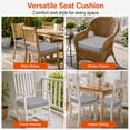 thumbnail image 6 of ROFIEJOX Outdoor Chair Cushions Set of 2, 19 x 19 x 3 Inch Water-Repellent Patio Seat Cushions with High-Resilience Foam, White Piping and Ties, Gray, 6 of 8