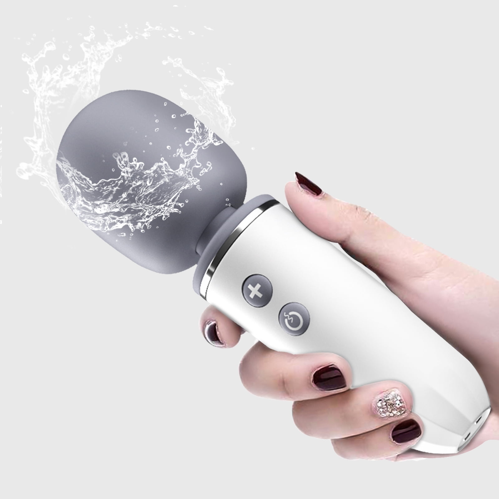 Wand Massager, 20 Vibration Modes and 8 Speeds, Rechargeable, Quiet, Waterproof, Cordless, for Neck Shoulder Back Foot Muscle Body Massage, Sport Recovery White