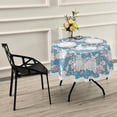 thumbnail image 7 of SKYSONIC Cute Rabbits Flowers Easter Round Tablecloth 60inch Indoor Wrinkle Free, Blue Dots Circular Lace Table Cover Washable for Kitchen Party BBQ Dining Decor, 7 of 7