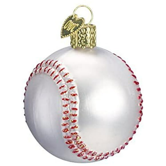 Claret Baseball Glass Blown Ornament