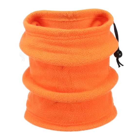 Uxcell Neck Warmer Winter Double Layer Fleece Neck Gaiter, Orange