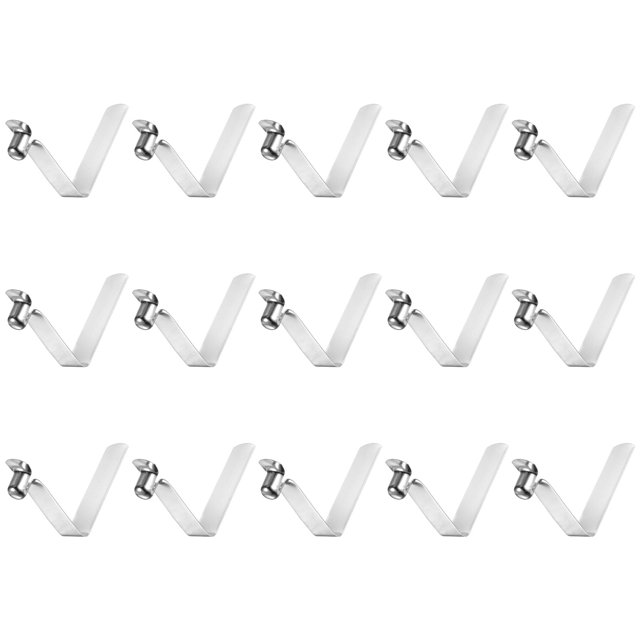 Unique Bargains 15pcs Single Button Kayak Paddle Snap Spring Clip 55mmx8.8mm V Shaped Hollow Lift Telescopic Locking Pole Clips