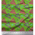thumbnail image 1 of Soimoi Green Rayon Fabric Triangle Geometric Decor Fabric Printed Yard 56 Inch Wide, 1 of 3
