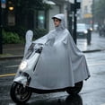 thumbnail image 4 of Ktlvex Extra Large Thick Full Body Waterproof Electric Bike Rain Cape, Transparent Visor Windproof Moped Riding Rain Coat with Back Child Space（Green,XXXXL）, 4 of 5
