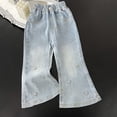 thumbnail image 6 of NAISIBABY Girls Flare Leg Jeans, Cute Trendy High Waist with Pockets Kids Strentch Casual Denim Pants Blue Size 6, 6 of 9