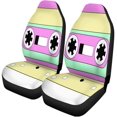 thumbnail image 1 of RYLABLUE Set of 2 Car Seat Covers Audio Mix Tape Cassette Data Media Mixtape Music Object Universal Auto Front Seats Protector Fits for Car,SUV Sedan,Truck, 1 of 5