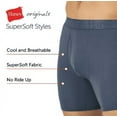 thumbnail image 6 of Hanes Originals Premium Men's SuperSoft Long Leg Boxer Briefs 3pk - Teal Blue/Gray, 6 of 7