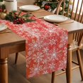 thumbnail image 3 of Christmas Snowflakes Red Watercolor Table Runner 13x70in Non-Slip Cotton Linen Table Runners, Winter White Snow Seamless Dresser Scarves TableRunner for Dinner Kitchen Dining Wedding Party, 3 of 9
