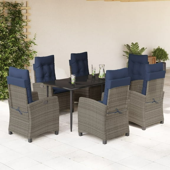 vidaXL Garden Dining Set Grey