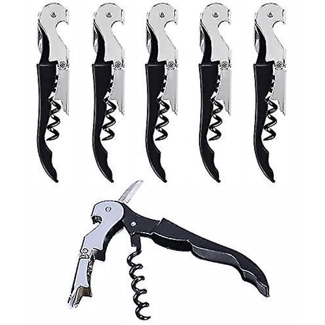 Waiter's Corkscrew, Wine Opener With Foil Cutter, Waiter's Friend, Professional Wine Key For Servers, Bottle Opener, Beer Opener, Wine Accessory (6 Pa