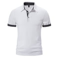 thumbnail image 2 of pstuiky Camisa de manga corta para hombre, Camiseta informal con estampado de patchwork para hombre, cuello vuelto, mangas cortas, blusa tipo jersey camisas casuales para hombre m, 2 of 6