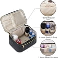thumbnail image 5 of Travel Makeup Bag, Portable Cosmetic Bags Make Up Organizer for Women with Handle, Men Toiletry bag for Brushes, PU Leather, for Gift, Black, 5 of 8