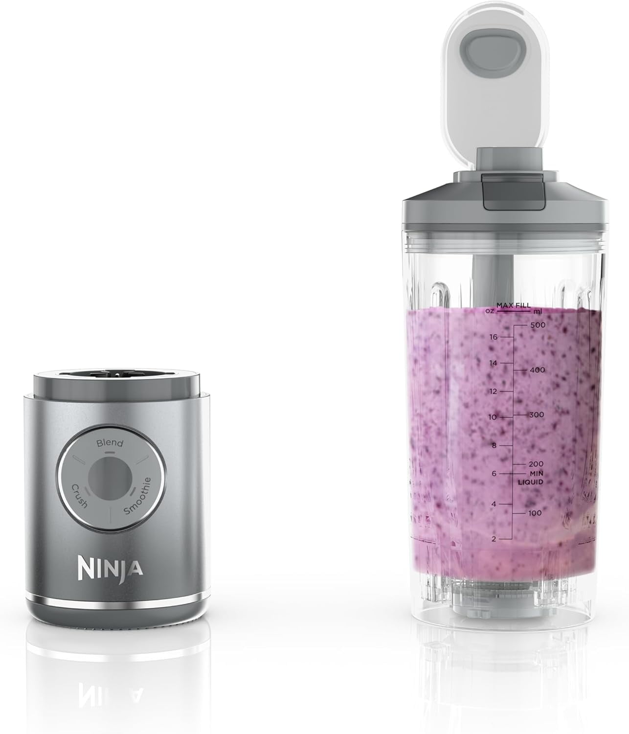 Restored Ninja BC251SL Blast Max Personal Cordless Blender, 3 Programs, 22 oz. Twist & Go Vessel, Silver (Refurbished)